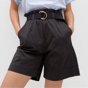 Everlane Paper Bag Pull On black shorts size Large new with tags